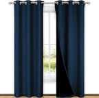 NICETOWN Moroccan Blue Full Shade Curtain Panels, Pair of Thermal Insulated & by NICETOWN