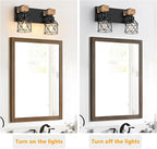 FadimiKoo 2-Light Farmhouse Bathroom Vanity Light Fixtures, Wood Bathroom - Image 5