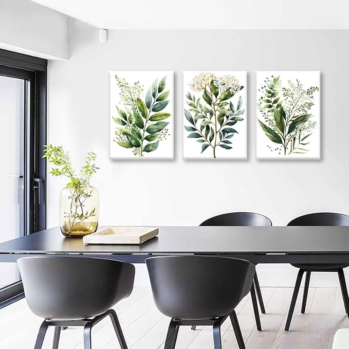 Bwodke Botanical Wall Art Plant Floral Watercolor Poster Canvas Prints Set of 3 - Image 8