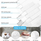 Art3d Peel and Stick Wall Tiles in White Marble– 10-Pack of 12 x12 Thickened - Image 7