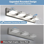 360° Rotate LED Dimmable Bathroom Vanity Light Fixtures, 1600LM Acrylic Brushed - Image 7