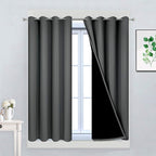 Yakamok Dark Gray 100% Blackout Curtains, Energy Saving Thermal Insulated 2 by Yakamok