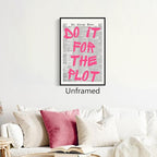 Enlaizhude Pink Do It For The Plot Quote Poster, Vintage Black White Newspaper - Image 5