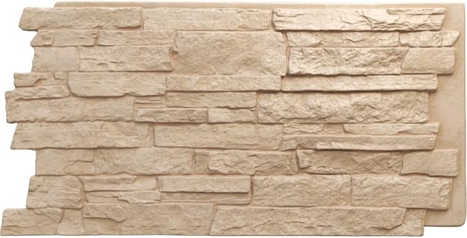 EverStone Acadia Ledge Faux Stone Panel, Ocean Floor Color by EkenaMillwork