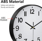 Modern Wall Clock, 10 Inch Digital Wall Clocks Battery Operated, Round Non - Image 6