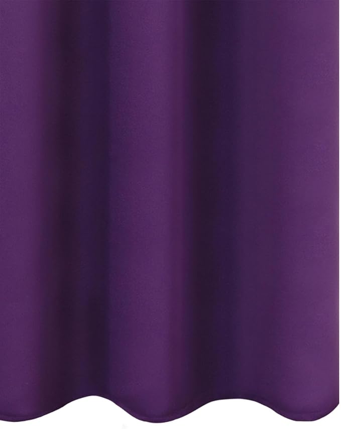 LEMOMO Purple Blackout Curtains 42 x 54 Inch Length Set of 2 Panels Grommet - Image 8