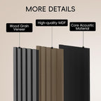 EVERECO 6 Pack Wood Slat Acoustic Wall Panels 92.5" × 7.87", 3D Sound Absorbing - Image 4