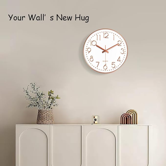 Silent Wall Clocks Battery Operated 8 Inch, Analog Wall Clock - Image 2