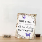 Inspirational Purple Butterfly Wall Art Decor, What If You Fly Motivational - Image 6