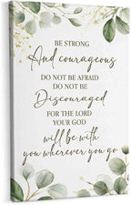 HIWX Christian Inspirational Wall Decor, Be Strong and Courageous Bible Verses by HIWX