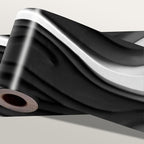 Black and White Wave Wallpaper Border 196x4 Inch Peel and Stick Wall Border by IOHEFY