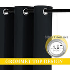 NICETOWN Black Out Curtain for Sliding Glass Door, Grommet Thermal Insulated - Image 2
