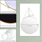 LONGWIN Hanging Wall Circle Mirror Decor Gold Geometric Mirror - Image 4