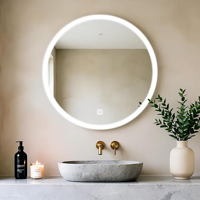 20 Inch Round LED Bathroom Mirror by Unknown