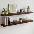 Homeforia Walnut 42 inch Floating Shelves, High End Solid Real Wood 42inch by Homeforia