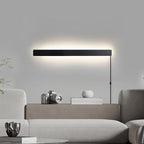 KELUOLY Modern Plug in Wall Sconces, 23.6 inch Frosted Black LED Long Wall by KELUOLY