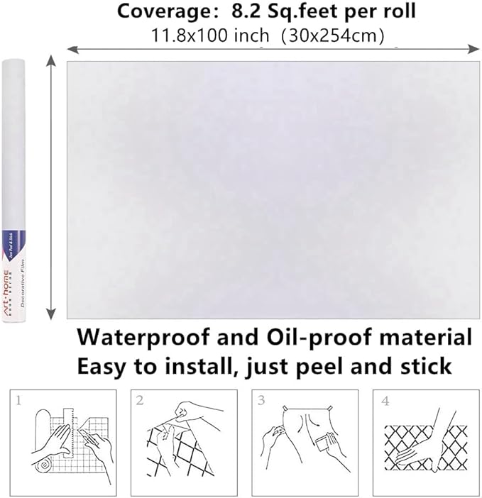 Arthome 11.8"x100" White Contact Paper, Peel and Stick Matte Wallpaper - Image 7
