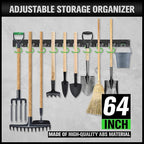 SWANLAKE Plastic 64 Inch Adjustable Storage System, Wall Mounted Hooks Tool - Image 4