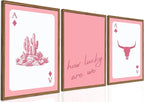 Pink Western Wall Art, How Lucky are We Wall Decor Picture Southwestern Cowgirl by TransformYourWallsElevateYourStyle