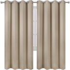 LEMOMO Blackout Curtains 66 x 72 Inch Long Khaki Curtains Set of 2 Panels Room - Image 2