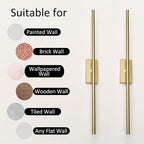 Set of 2 Battery Powered Linear Tube Rechargeable Gold Wall Sconce, Modern - Image 8