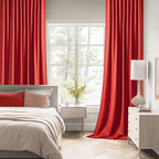 MIULEE Christmas Red Back Tab Blackout Curtains 90 Inches Long 2 Panels Set - Image 2