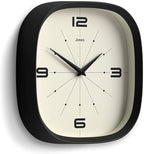 JONES CLOCKS® Pulsar wall Clock | Square Rounded Retro Clock | 10 inch | Black - Image 2