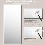 LOAAO 72"X32" Black Rectangle Bathroom Mirror Wall, Matte Black Aluminum Alloy - Image 5
