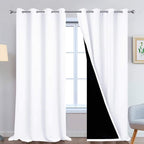 Yakamok 100% Blackout Curtains 108 Inches Long, 2 Thick Layers Thermal by Yakamok