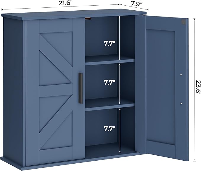 Homleke Bathroom Wall Cabinet, Over Toilet Storage Cabinet - Image 3
