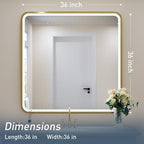 36X36 Inch LED Bathroom Mirrors, Bathroom Vanity Mirror - Image 7