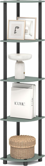 Furinno Turn-N-Tube Corner Shelf, 5-Tier Corner Bookshelf, Open Storage Shelves by Furinno-FitsYourSpaceFitsYourBudget