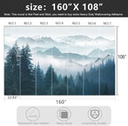 -Foggy Forest Pine Scenery Fabric Wallpaper Living Room Bedroom Bathroom - Image 4