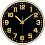 Modern Silent Wall Clock, 12 Inch Non-Ticking Battery Operated Clock, Round by MABPEDO
