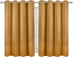LEMOMO Mustard Yellow Thermal Blackout Curtains/52 x 45 Inch/Set of 2 Panels - Image 2