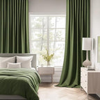 MIULEE Olive Green Back Tab Blackout Curtains 84 Inch Length 2 Panels Set - Image 2