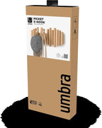 Umbra Picket Coat Rack Wall Mount – 5 Flip-Down Wood Coat Hooks, Modern & - Image 7