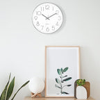 Foxtop Silver Wall Clock Silent Non-Ticking Battery Operated Round Modern Wall - Image 4