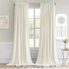 MIULEE Cream Back Tab Blackout Curtains 120 Inch Long 2 Panels Set by MIULEE