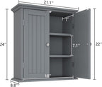 ChooChoo Bathroom Wall Cabinet, Over The Toilet Space Saver Storage Cabinet - Image 3