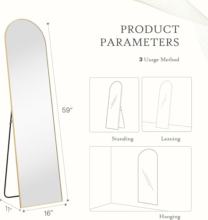 Mirror Full Length, Upgraded Body Wall Mirrors - Image 2