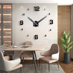 DIY 3D Wall Clock Large Frameless Watch Mirror Surface Wall Art Clock - Image 2