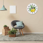 Mxocom Watercolor Lemon Wall Clock Citrus Fruit on a Branch - Image 6
