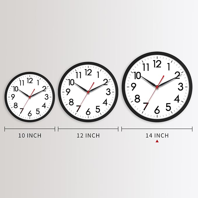 AKCISOT 14 Inch Wall Clock Silent Non-Ticking Modern Wall Clocks Battery - Image 3
