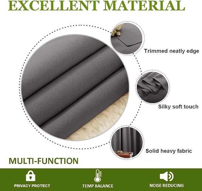 NICETOWN Patio Door Curtain Sound Blocking, Bedroom Privacy Room Divider - Image 4