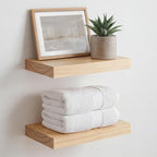 Homeforia 12 inch Natural Floating Shelf, High End Solid Real Wood 12inch Small by Homeforia