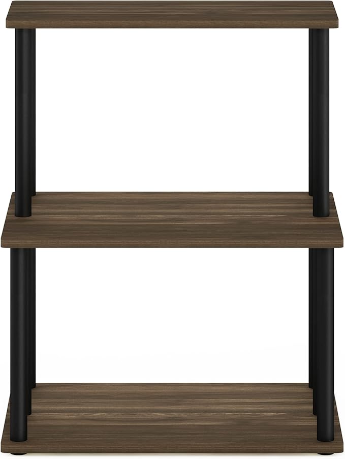 Furinno Turn-N-Tube 3-Tier Toolless Kitchen Storage Shelf, Columbia Walnut/Black - Image 6