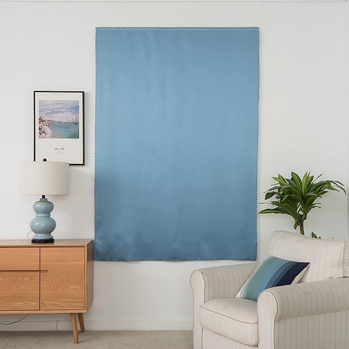 AJAZZ 100% Blackout Stick Curtain Portable Blackout Curtains Adhesive Curtains - Image 8