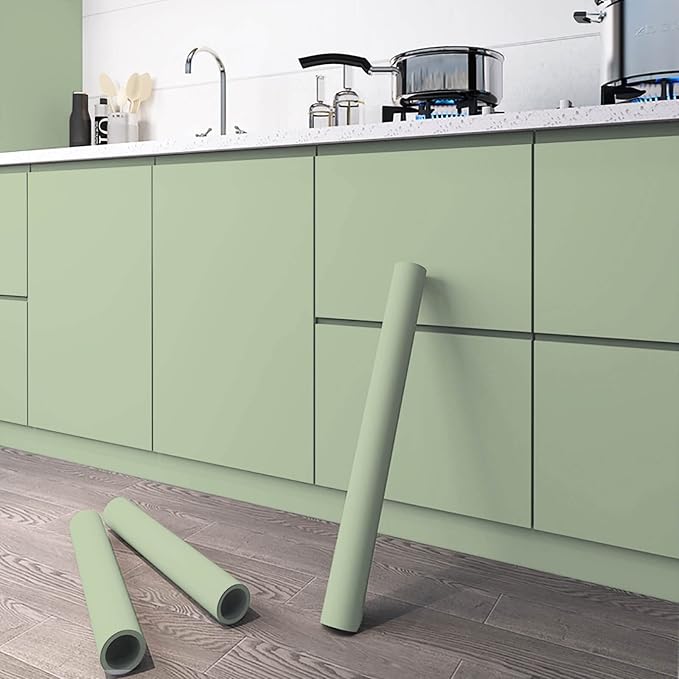 Dimoon 78.7''x17.3'' Green Skin Peel and Stick Wallpaper Contact Paper Modern - Image 2