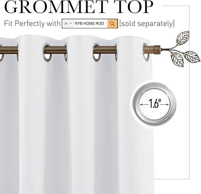 RYB HOME Extra Wide Curtains for Divider Room Separation Soundproof Temporary - Image 2
